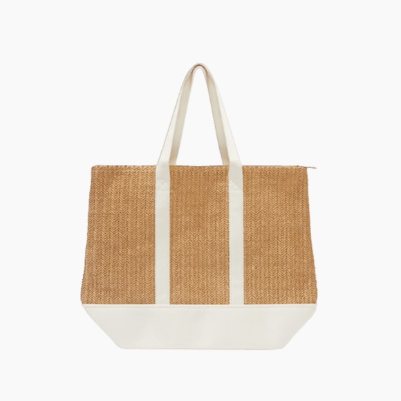 NWT Show Me Your MuMu Natural and White Straw Tote - Picture 9 of 13